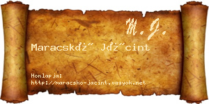 Maracskó Jácint névjegykártya